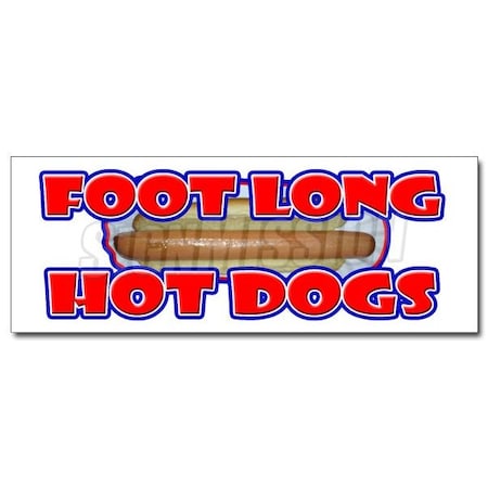 Signmission FOOT LONG HOT DOGS DECAL sticker dog sausauge ballpark street food, D-12 Foot Long Hot Dogs D-12 Foot Long Hot Dogs
